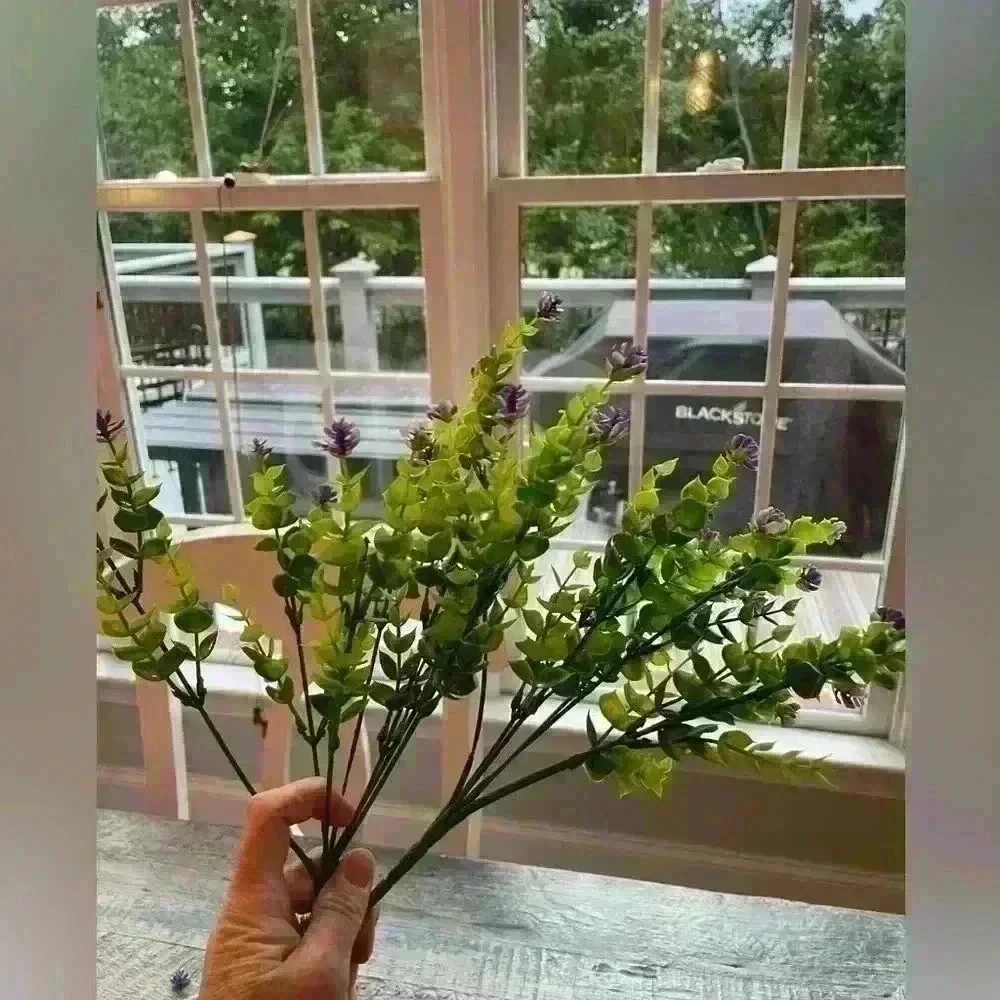 New in plastic Artificial Flower Stems Purple 4 stems included